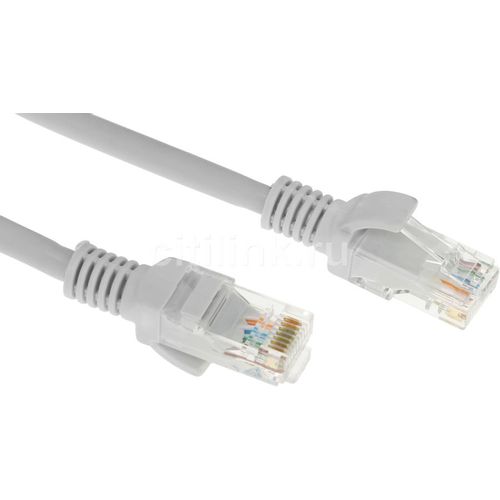 Патч-корд CABLEXPERT PP31-5M литой (molded), UTP, кат.5E, 5м, 4 пары, 24AWG, медь, многожильный, серый