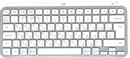 Клавиатура Logitech MX Keys Mini, беспроводная, USB, Bluetooth/Радиоканал,  ножничная, заводское нанесение кириллицы, серебристый [920-010502]