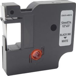 Картридж Cactus CS-D1-45013, 12мм,  черный шрифт, белый фон,  7м