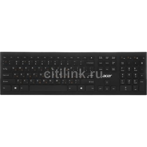 Клавиатура Acer OKR010, беспроводная, USB, Радиоканал, ножничная, черный [zl.kbdee.003]