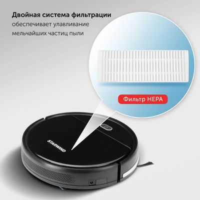 Робот-пылесос StarWind SRV3950, 18Вт, черный/черный – купить в Ситилинк ...