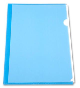 Папка-уголок Бюрократ -EE310/1BLU,  A4,  пластик,  0.15мм,  синий