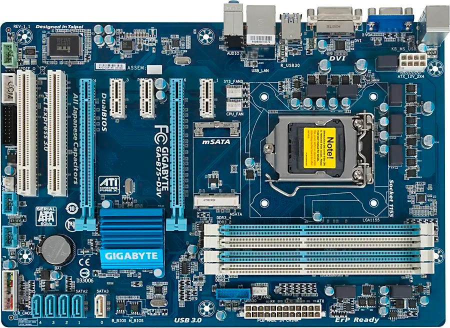 Gigabyte b75d3v top