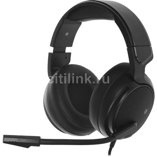 Гарнитура игровая Defender Shadow, для компьютера и игровых консолей, накладные, проводные, черный [64600]