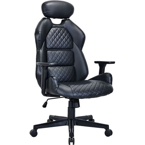 Кресло BRABIX EX-595 (Tokyo), кожа рециклированная, до 125кг, топ-ган, регулируемые 3D подлокотники, черный