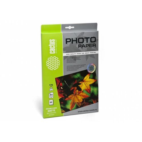 Фотобумага Cactus CS-MA417050DS A4/170г/м2/50л./, матовая/матовая для струйной печати