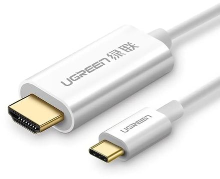 Кабель аудио-видео UGREEN MM121,  USB Type-C (m) -  HDMI,  1.5м, белый [30841]