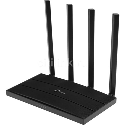 Wi-Fi роутер TP-LINK Archer C6, Wi-Fi 5, AC1300, 2.4/5ГГц, 4 LAN, черный