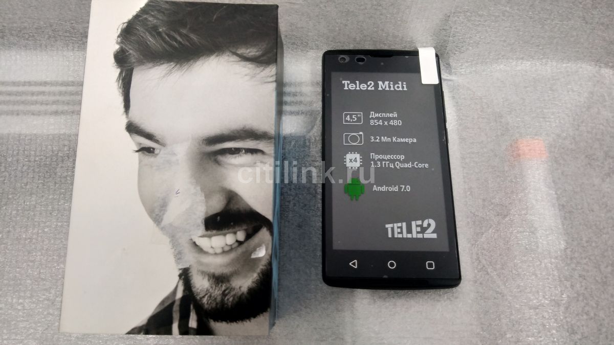 Обзор товара смартфон HAIER Tele2 Midi 2.0 8Gb, черный(Б/У) (M00195382) в  интернет-магазине СИТИЛИНК