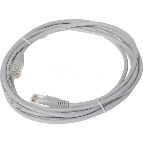 Патч-корд LanMaster вилка RJ-45, вилка RJ-45, кат.5E, ПВХ, 3м, серый [twt-45-45-3.0-gy]