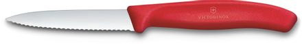 Нож кухонный Victorinox Swiss Classic 6.7631.С1, универсальный, для овощей, 80мм, заточка серрейтор, стальной, красный