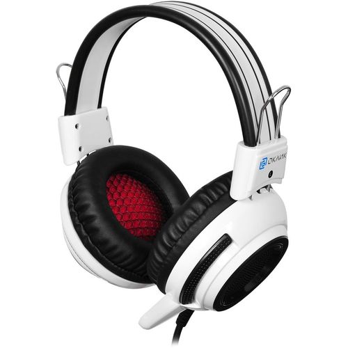 Гарнитура игровая Oklick HS-G300 ARMAGEDDON, для компьютера, мониторные, проводные, белый / черный [361558]