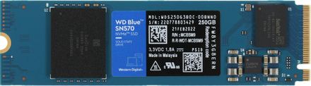 250ГБ SSD накопитель WD Blue SN570 WDS250G3B0C M.2 2280, PCIe 3.0 x4, NVMe, M.2