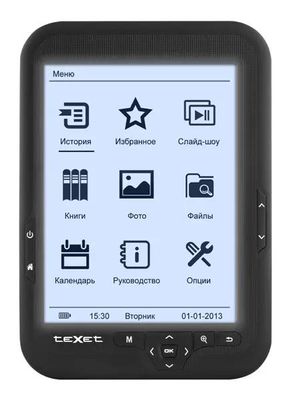 Характеристики Электронная книга TeXet TB-416FL, 6", черный (794387 ...