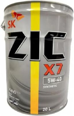 Характеристики Моторное масло ZIC X7, 5W-40, 20л, синтетическое [192662 ...