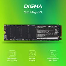 SSD накопитель Digma Mega S3 DGSM3001TS33T 1ТБ