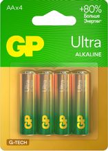 Изображение товара Батарейки GP Ultra Alkaline AA 1.5V 4 шт. щелочные батареи для устройств