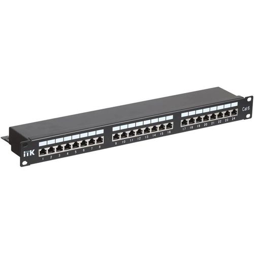 Патч-панель ITK PP24-1UC6S-D05 19″ 1U 24xRJ45 кат.6 STP