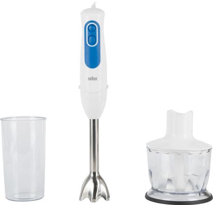 Блендер Braun MQ3035 SAUCE, погружной, белый/синий