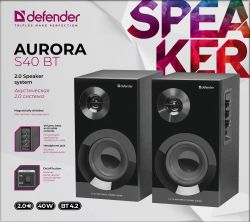 Колонки Bluetooth Defender Aura Aurora S40, 2.0, черный