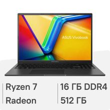 Изображение товара Ноутбук ASUS VivoBook 16X M3604YA-MB247 16", IPS, AMD Ryzen 7 7730U 2ГГц, 8-ядерный, 16ГБ DDR4, 512ГБ SSD,  AMD Radeon Graphics, без операционной системы, черный [_90nb11a1-m00b70]