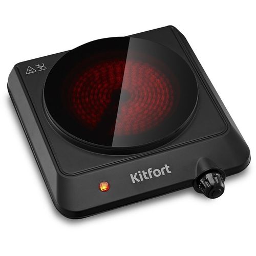 Настольная плита инфракрасная KitFort КТ-170, стеклокерамика, черный