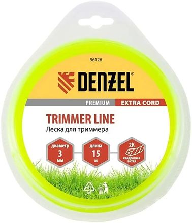 Леска для садовых триммеров DENZEL 96126, 3мм, 15м