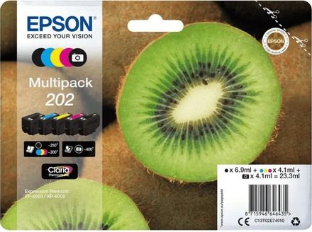 Картридж упаковка 5 шт. Epson C13T02E74010, черный пигментный / черный / голубой / пурпурный / желтый / C13T02E74010