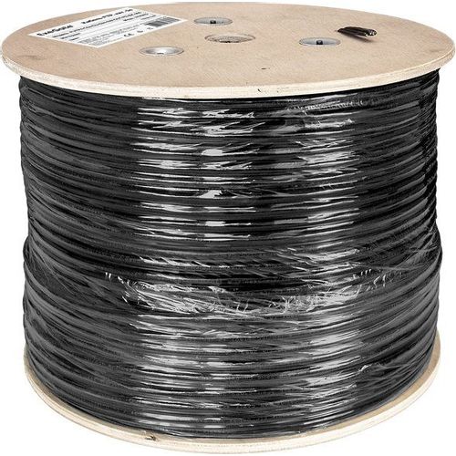 Кабель EXEGATE FUTP4-C5e-CU-S24-SW-OUT-PE-BK-305-FLUKE FTP F/UTP, кат.5E, 305м, 4 пары, 24AWG, 0.5мм, медь, одножильный, черный