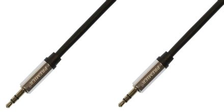Кабель соединительный аудио PREMIER 5-332 5.0, Jack 3.5 (m) - Jack 3.5 (m), медный, 5м, GOLD, черный/серый