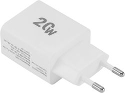 Изображение товара Сетевое зарядное устройство Digma DGW2D,  USB-A,  USB-C, 20Вт, 3A, белый [dgw2d0f110wh]