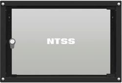 Шкаф коммутационный NTSS Lime NTSS-WL6U5545GS-BL настенный, стеклянная передняя дверь, 6U, 550x370x450 мм