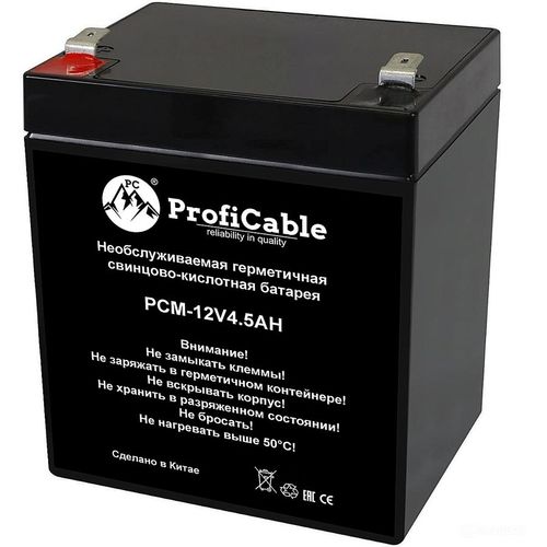 Аккумуляторная батарея PROFICABLE PCM-12V4.5AH для ИБП, 12В, 4.5Ач
