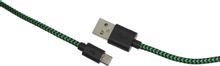 Изображение товара Кабель PERO DC-04 micro USB - USB в оплетке зеленый/черный