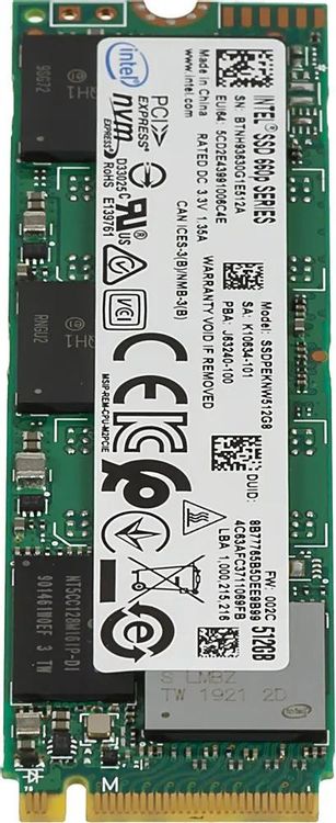 SSD накопитель Intel 660P SSDPEKNW512G8X1 512ГБ, M.2 2280, PCIe