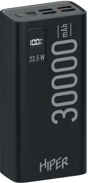 Внешний аккумулятор (Power Bank) HIPER EP 30000,  30000мAч,  черный [ep 30000 black]