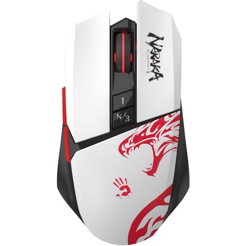 Мышь беспроводная A4TECH Bloody R36 Ultra, игровая, радио, оптическая, USB, 12000dpi, белый и черный [r36 ultra naraka usb]