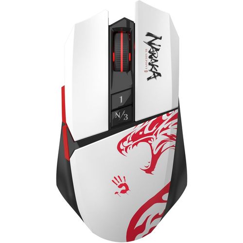 Мышь беспроводная A4TECH Bloody R36 Ultra, игровая, радио, оптическая, USB, 12000dpi, белый и черный [r36 ultra naraka usb]