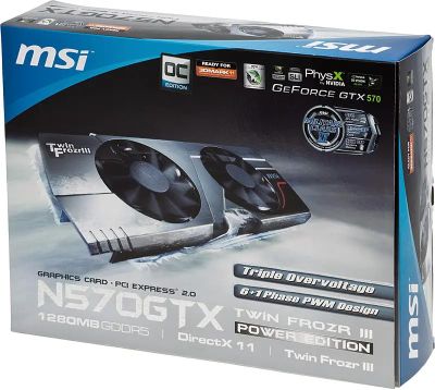 MSI NVIDIA GeForce GTX 570 1.25 GDDR5 OC Ret n570gtx twin frozr iii pe oc 615522