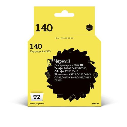 Картридж T2 CB335HE 140, CB335HE, черный / IC-H335