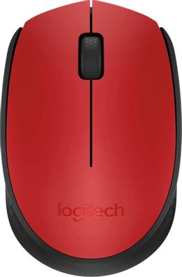 Мышь Logitech M170, оптическая, беспроводная, USB, красный и черный [910-004648]