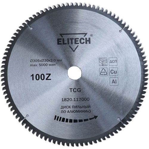 Пильный диск Elitech 1820.117000, 305мм, 2мм, 30мм, по алюминию — цена и наличие Пильный диск Elitech 1820.117000, 305мм, 2мм, 30мм, по алюминию