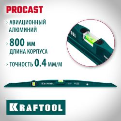 Уровень пузырьковый Kraftool 34717-080 80см, глазков: 2шт