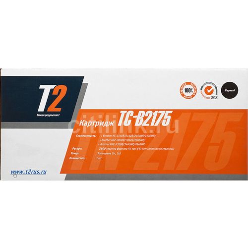 Картридж T2 TC-B2175, TN-2175, черный / TC-B2175