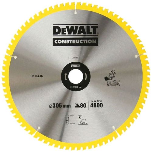 Пильный диск DeWALT DT1184-QZ, по дереву, 305мм, 1.7мм, 30мм
