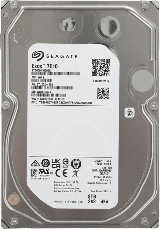 Жесткий диск Seagate Exos 7E10 ST8000NM003B, 8ТБ, HDD, SAS 3.0
