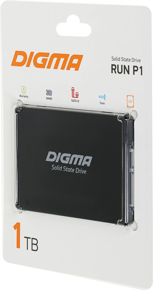SSD накопитель Digma Run P1 DGSR2001TP13T 1ТБ