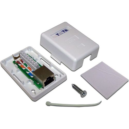 Розетка Lanmaster (TWT-SM1-45/S6-WH) настен. RJ45 1 кат.6 STP бел.