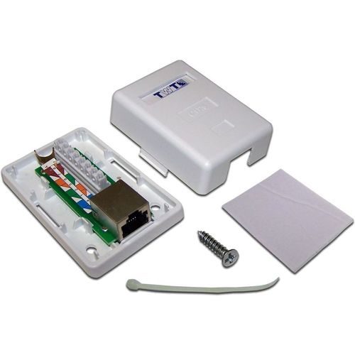 Розетка Lanmaster (TWT-SM1-45/S6-WH) настен. RJ45 1 кат.6 STP бел.