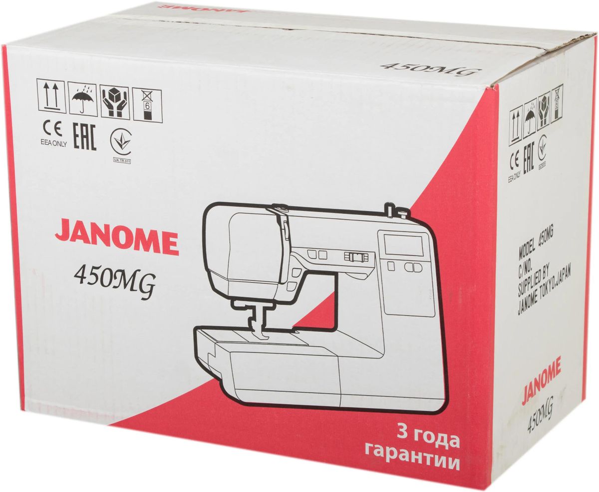 Характеристики Швейная машина Janome 450MG белый (338382) смотреть в  СИТИЛИНК